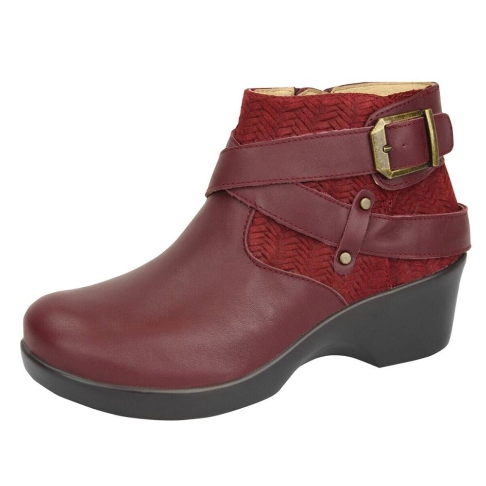 *New Alegria by PG Lite Eva Ankle Booties Womens Size 38 Burgundy Comfort Rogue - Picture 3 of 16